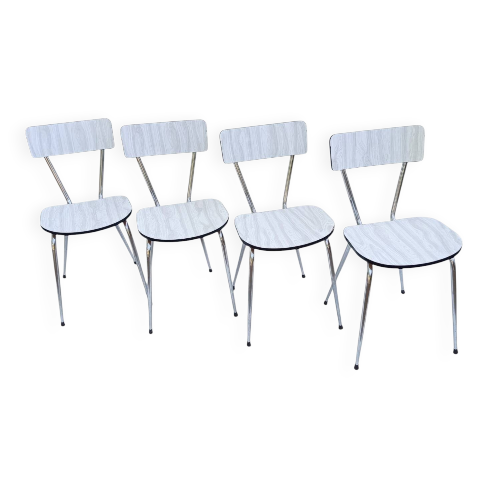 Set of 4 vintage Formica chairs – 1960s