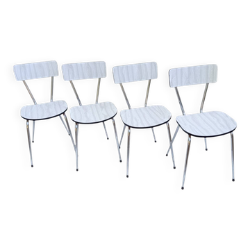 Set of 4 vintage Formica chairs – 1960s