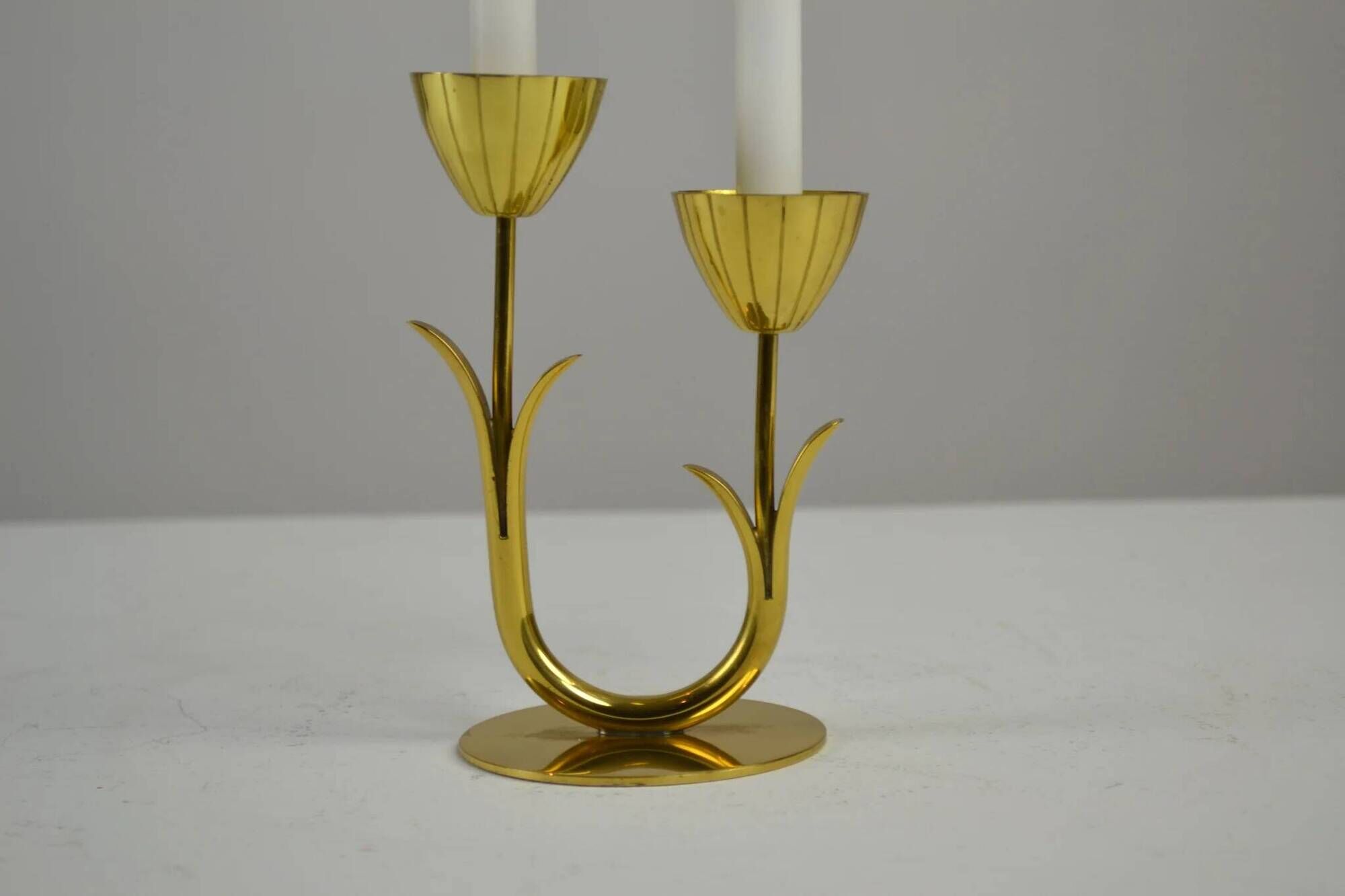 Tulip shaped Candle holder by Gunnar Ander for Ystad-Metall, Sweden, 1950s/1960s