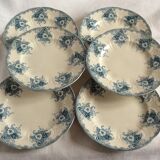 6 flat plates, Longwy, Gobelins model, late 19th century