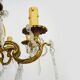 Bronze cage chandelier with glass pendants, 8 lights. tassel chandelier. 60s