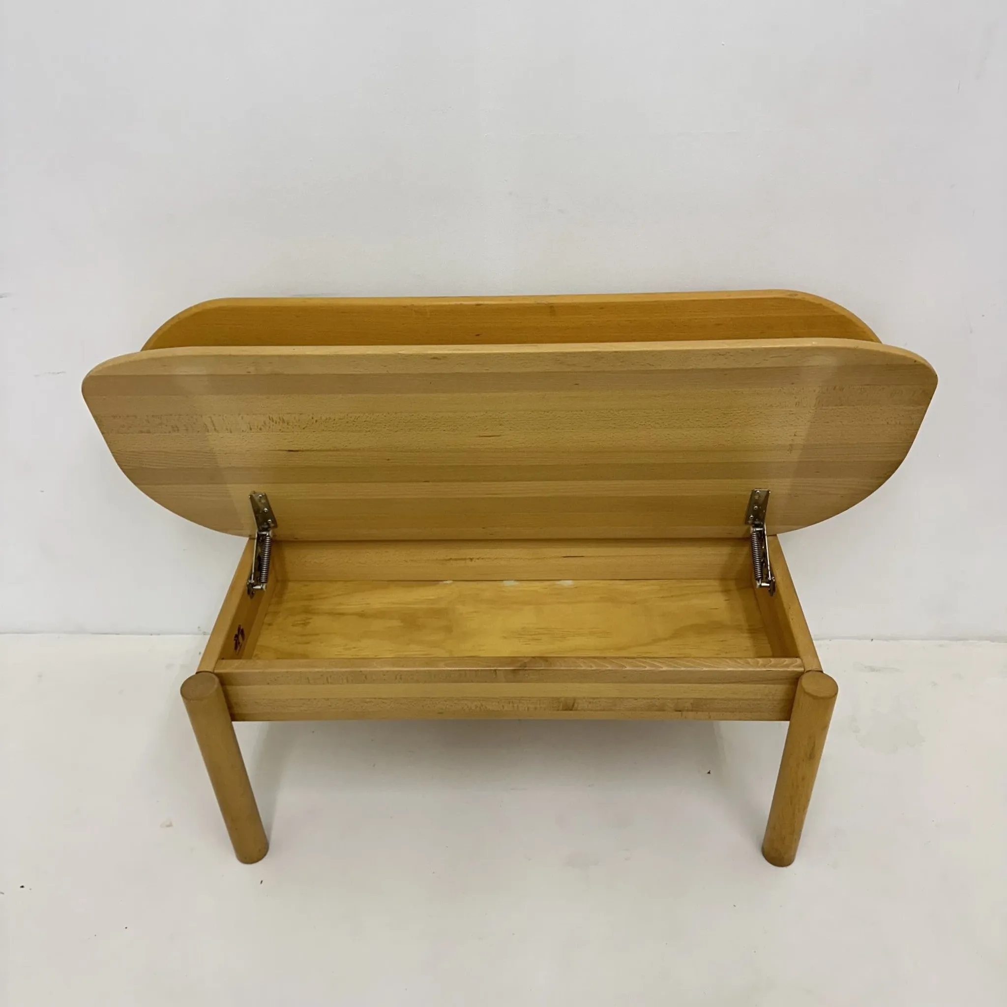 Banc en bois massif vintage danois Ansager Mobler, années 1970