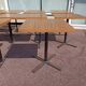Set of 9 metal bistro table wood and formica