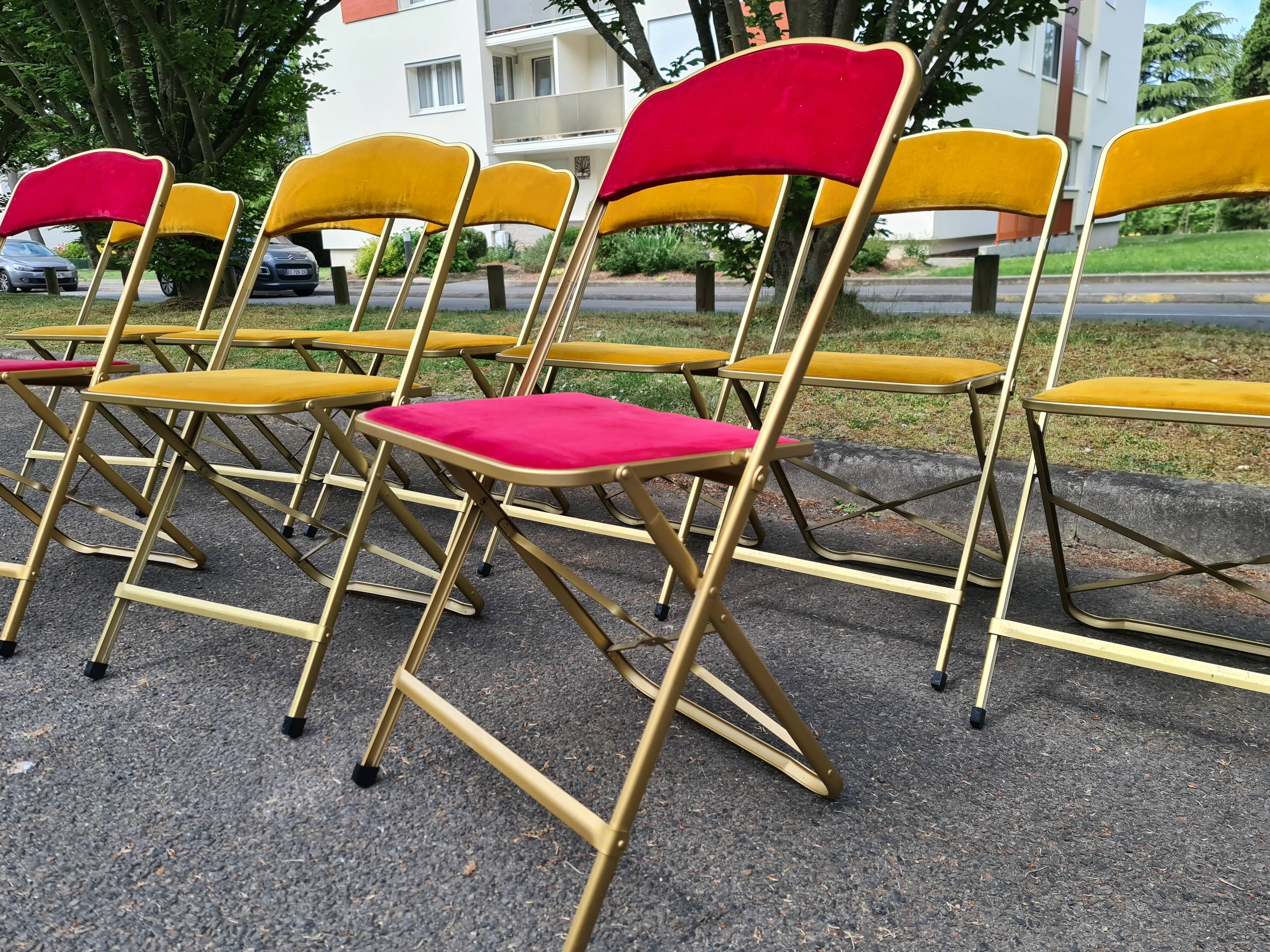 Set of 10 folding chairs Chaisor "theater chair"