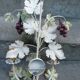 Large painted metal wall lamp with two arms vine/grape decoration