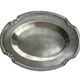 Oval metal silver-plated catchall with hallmarks from the early 20th century.