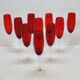 10 ruby red blown glass champagne flutes