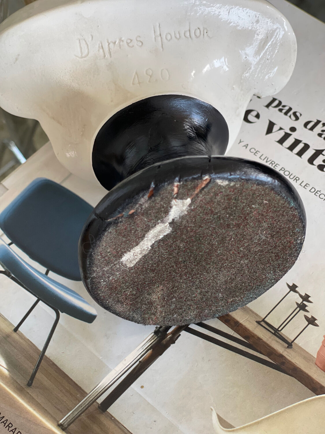 Glazed terracotta bust