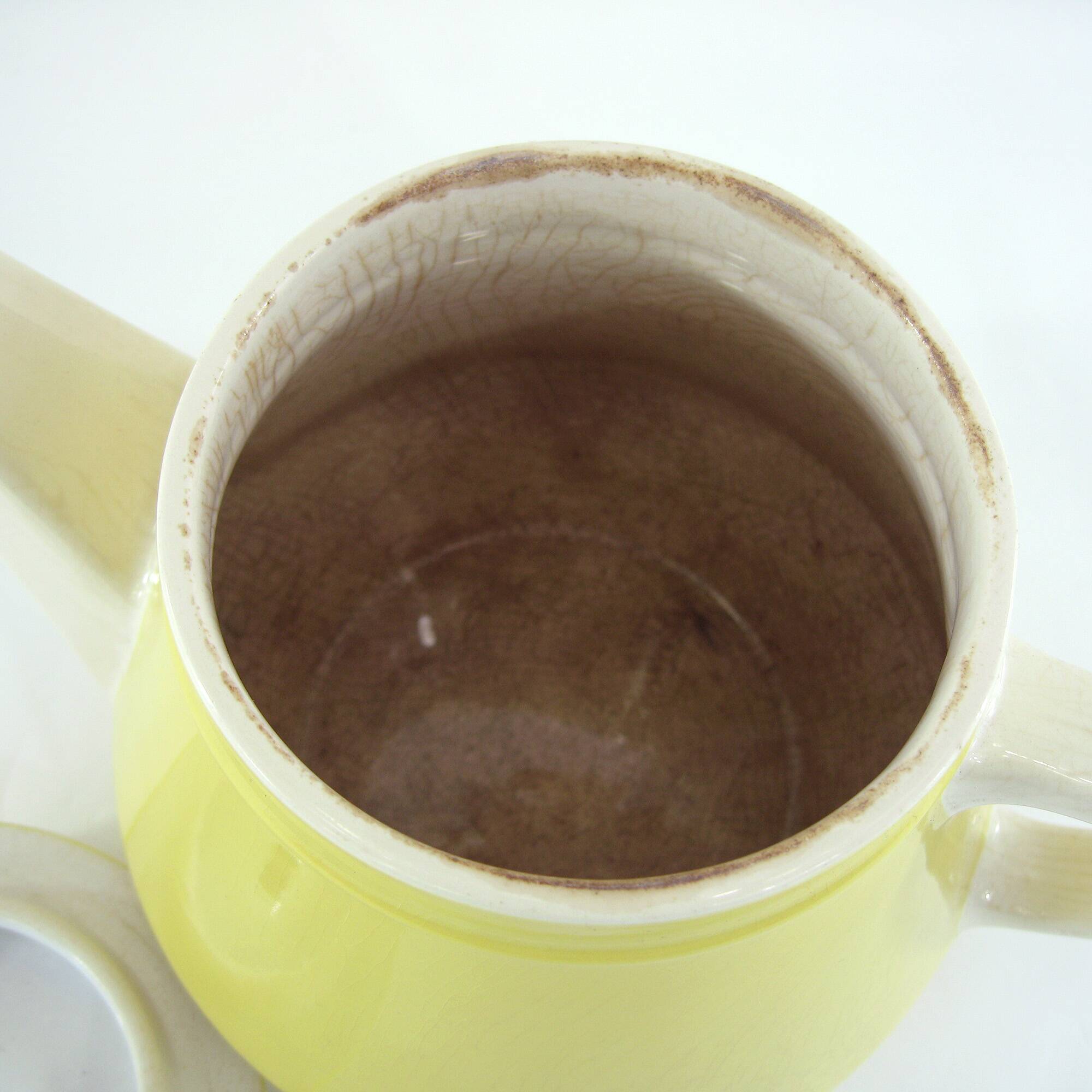 Yellow ceramic teapot - Villeroy & Boch France - vintage 1940s