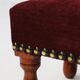Vintage Art Deco Stool in Red velvet with wooden legs, 1930s