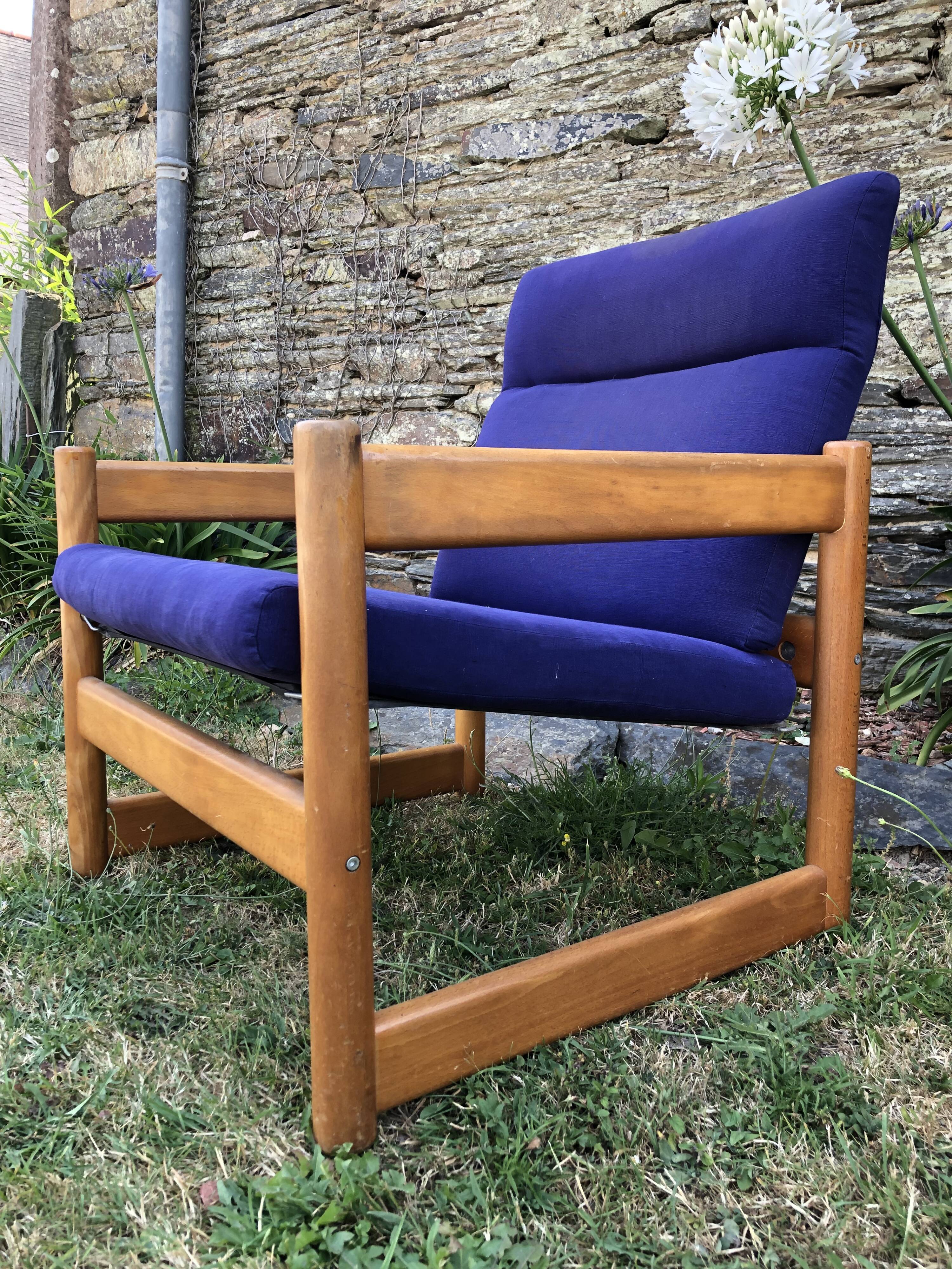 Duo de fauteuils vintage en hêtre lupton morton de john morton