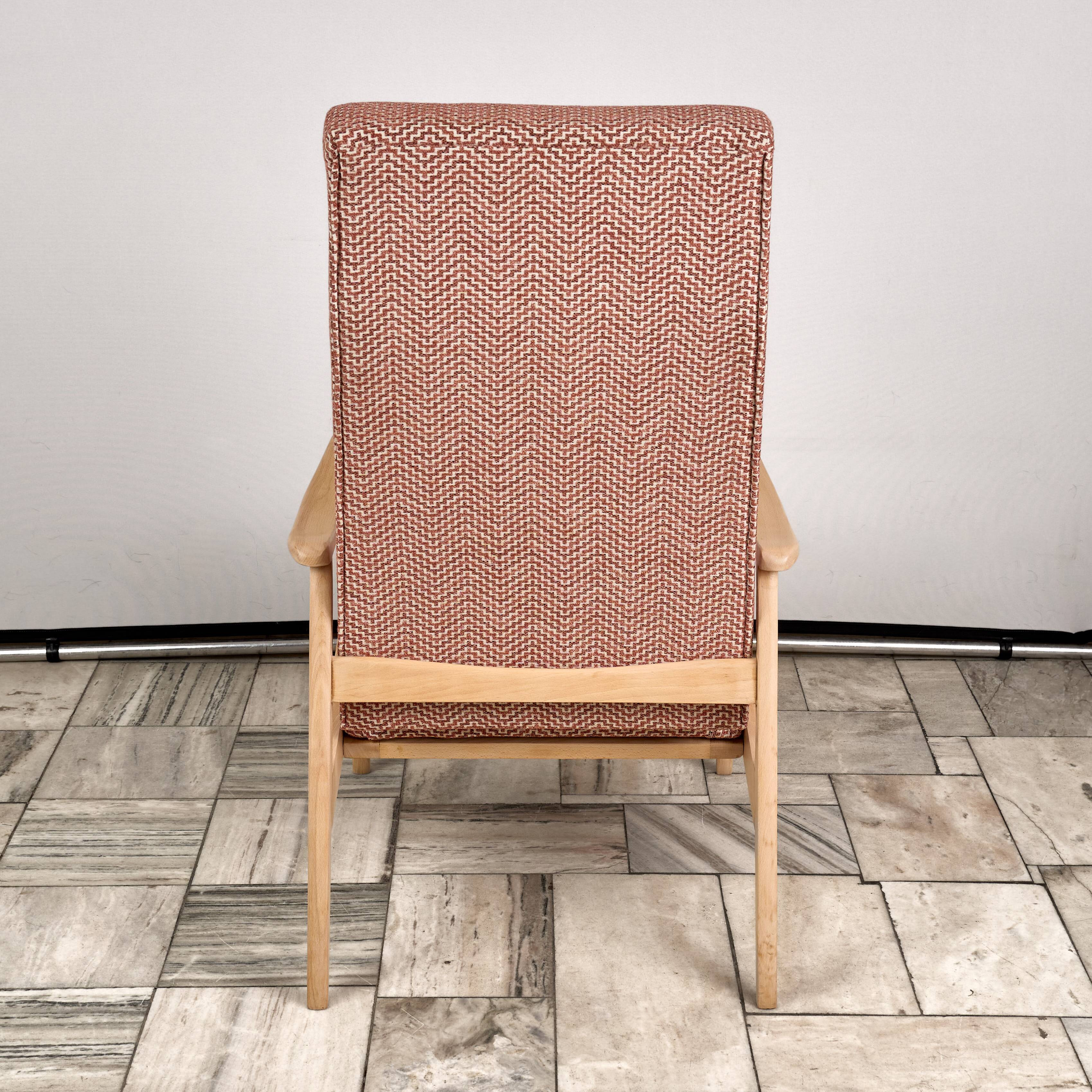 Vintage Recliner Armchair with Ottoman, 1960s, Czechoslovakia