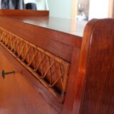 Wood and rattan secretary