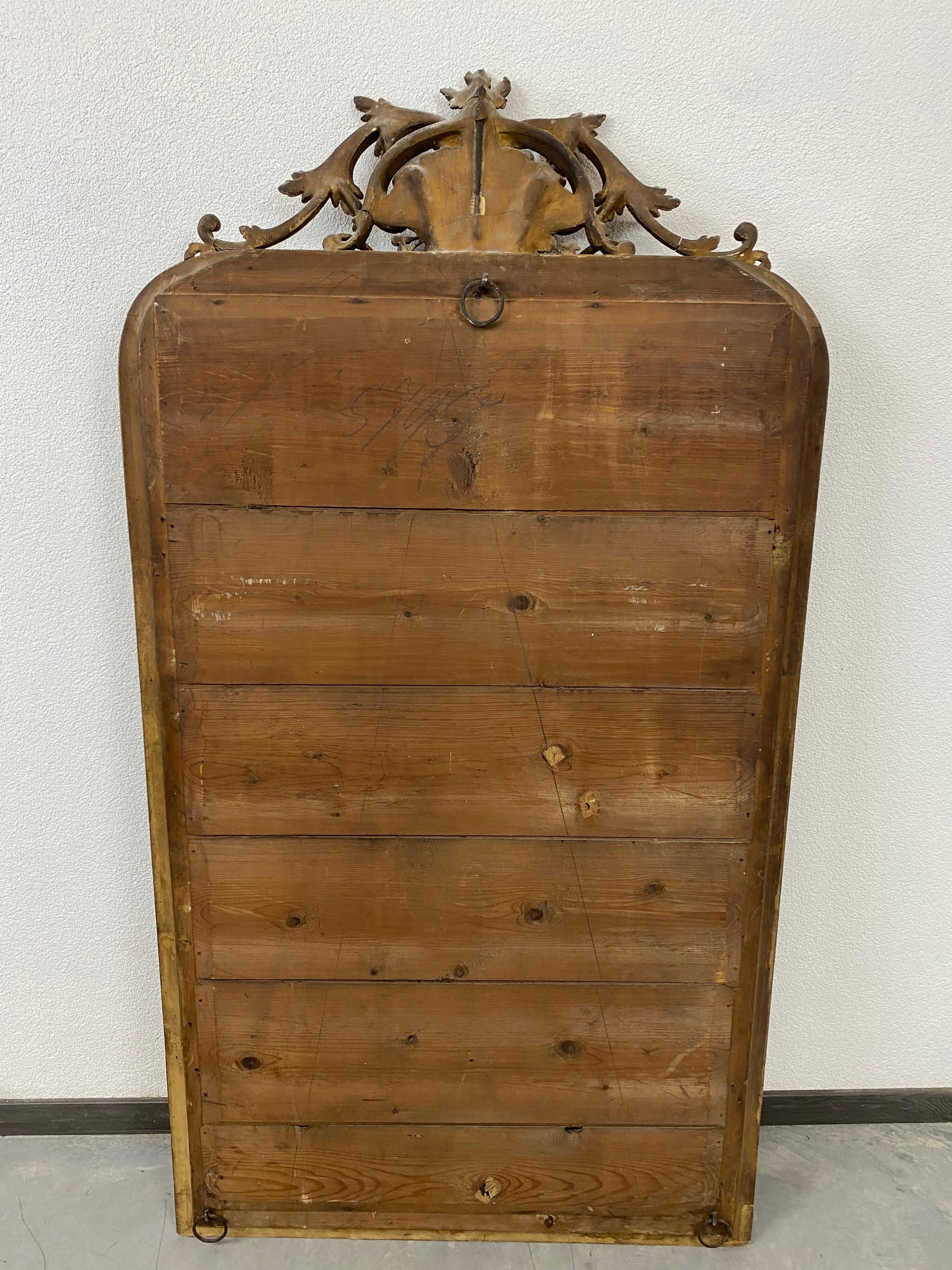 Large Rococo-style wall mirror, around 1850.