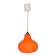 Suspension en opaline orange des années 1960