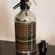 Old vintage siphon Scottish fabrics kitsch of the brand "auto-siphon" Paris.