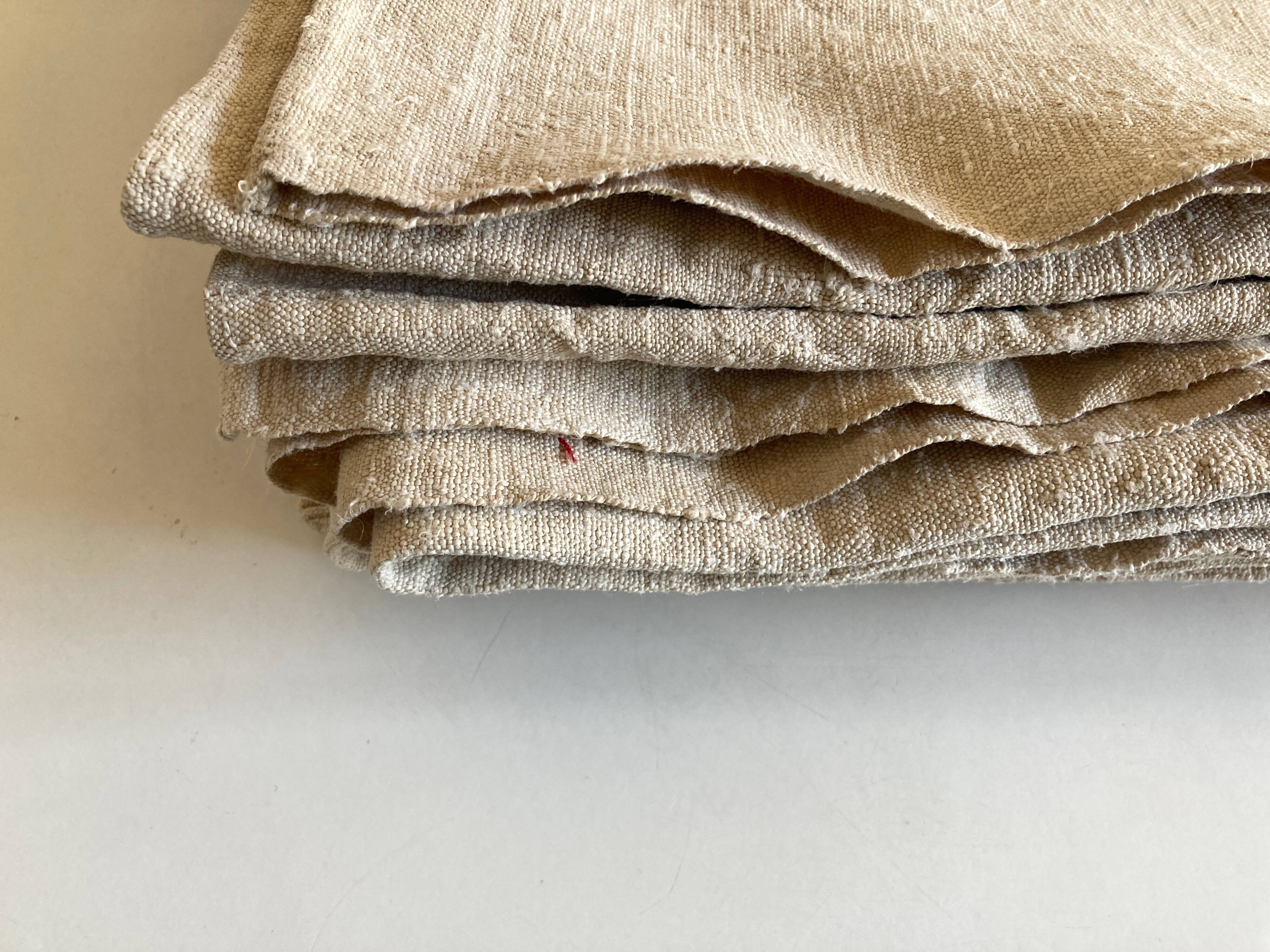 Raw hemp tablecloth 19th trousseau reserve 2m x 2m