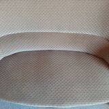 2-seater Louis XV style sofa - arched legs - Art Deco patterned velvet fabric - Beige