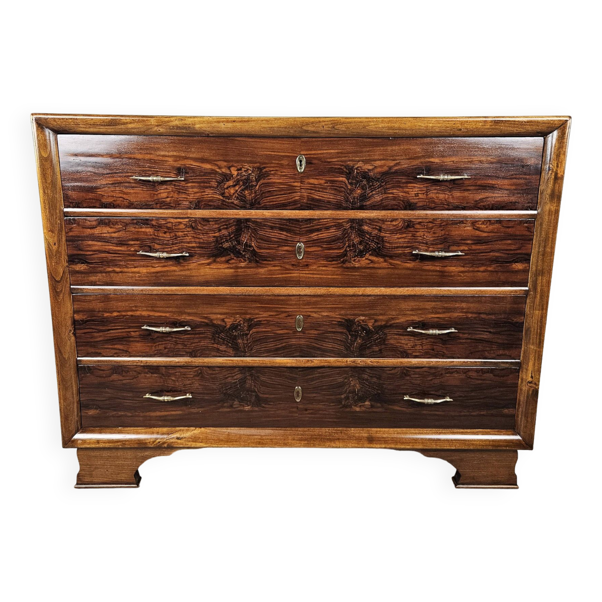 Commode Art Déco avec poignées en laiton