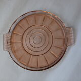 Plat rond en verre rose