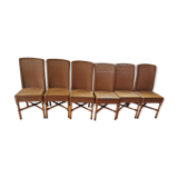 6 chairs Vincent Schepard Lloyd Loom vintage
