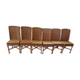 6 chaises Vincent Schepard Lloyd Loom vintage