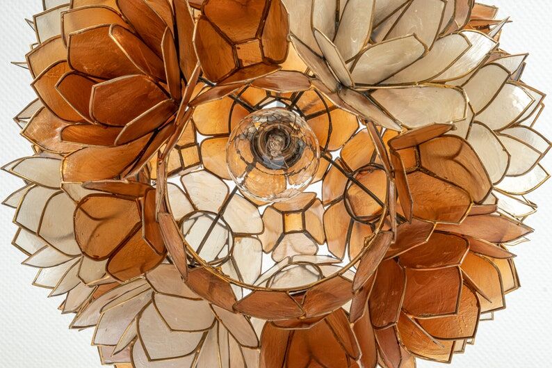 Suspension ball in pearly capiz shell Germany 1960s