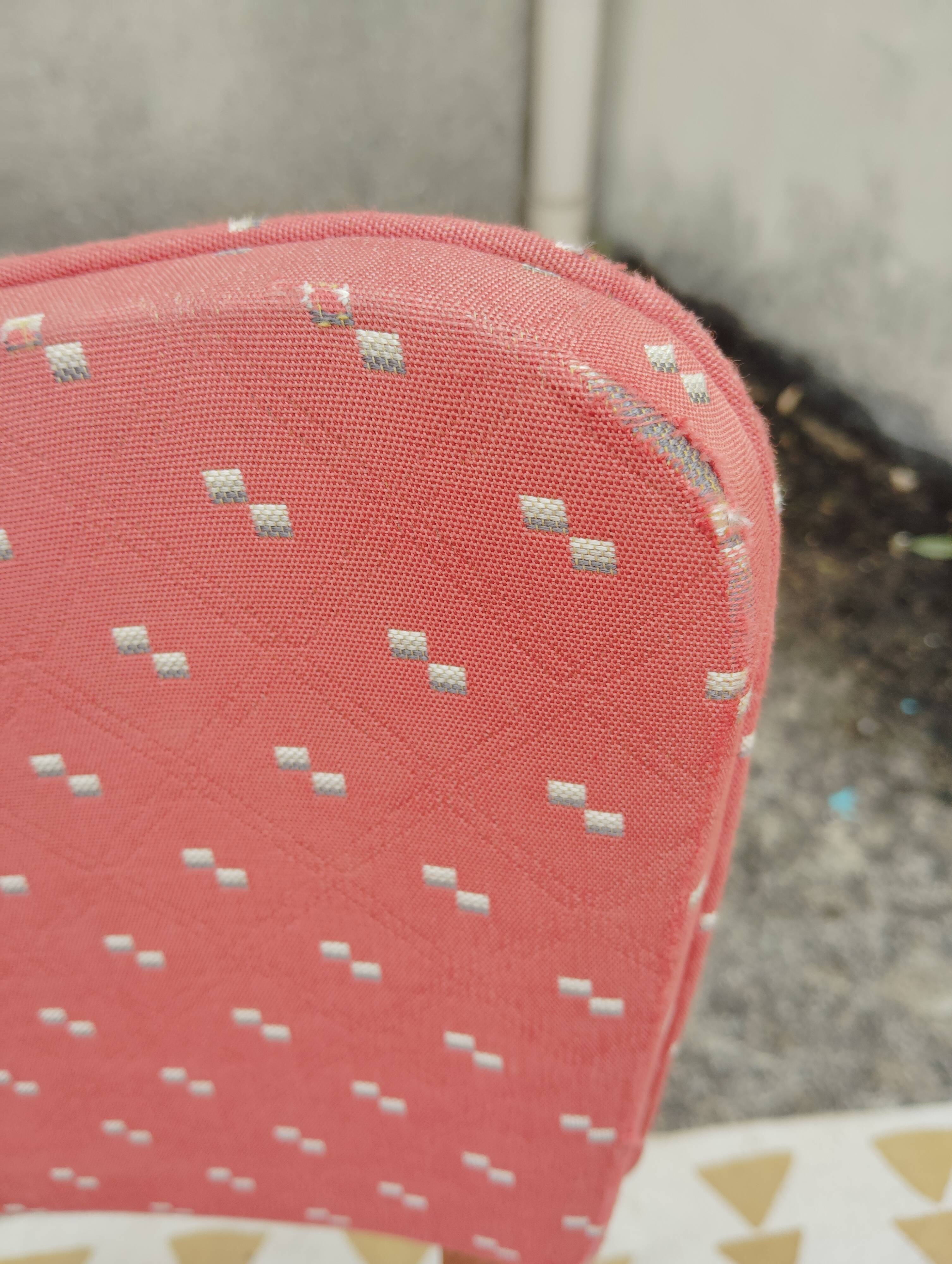 Set 6 chaises vintage structure chêne assise et dossier rouges