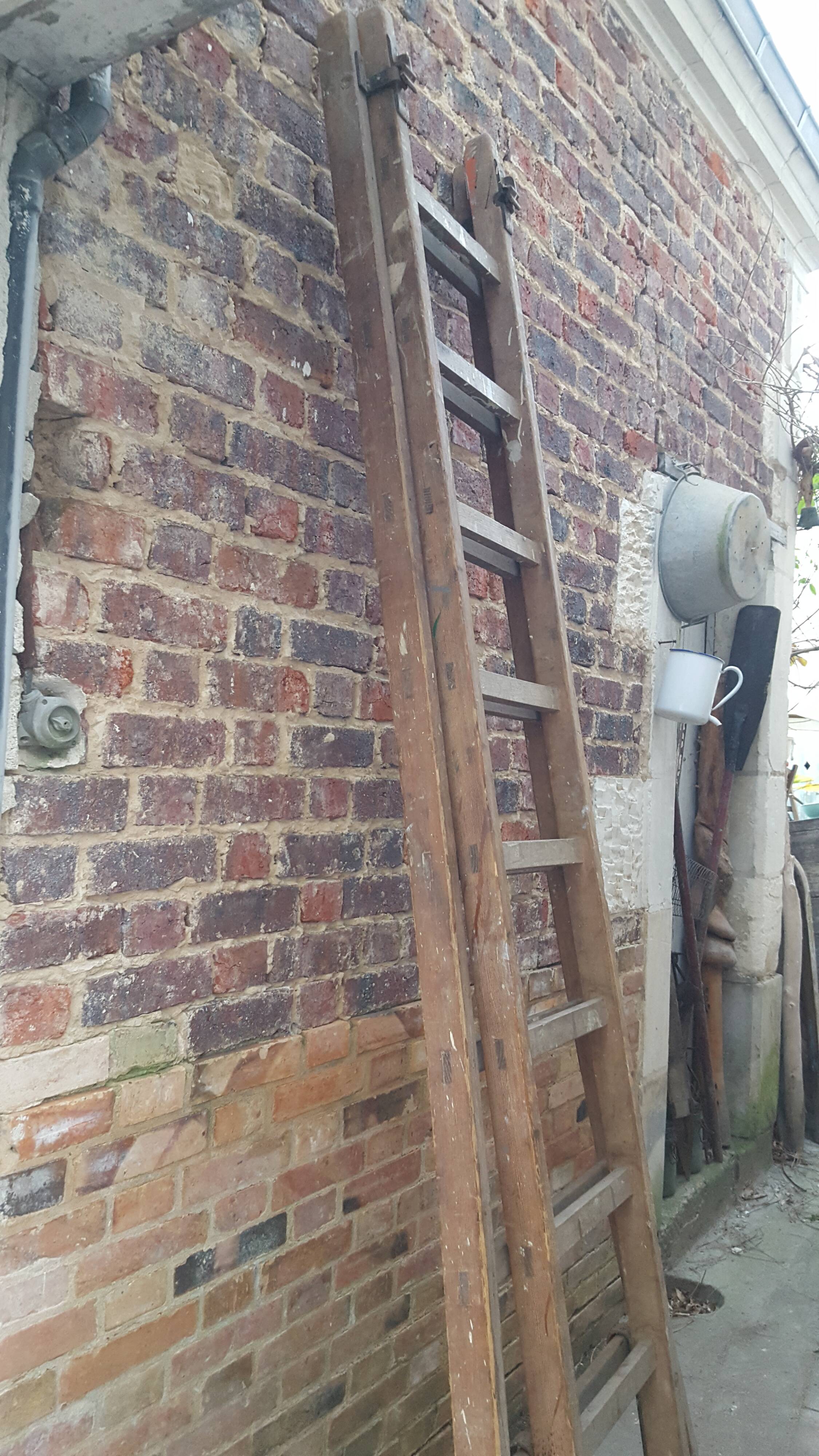 Large double wood ladder