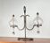 Mid-century Danish wrought iron and glass table oil lamp, 1960s.