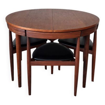 Ensemble de salle à manger extensible Roundette en teck par Hans Olsen pour Frem Røjle, Danemark