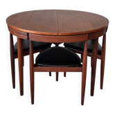 Roundette Teak Extendable Dining Set by Hans Olsen for Frem Røjle, Denmark