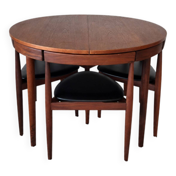 Roundette Teak Extendable Dining Set by Hans Olsen for Frem Røjle, Denmark