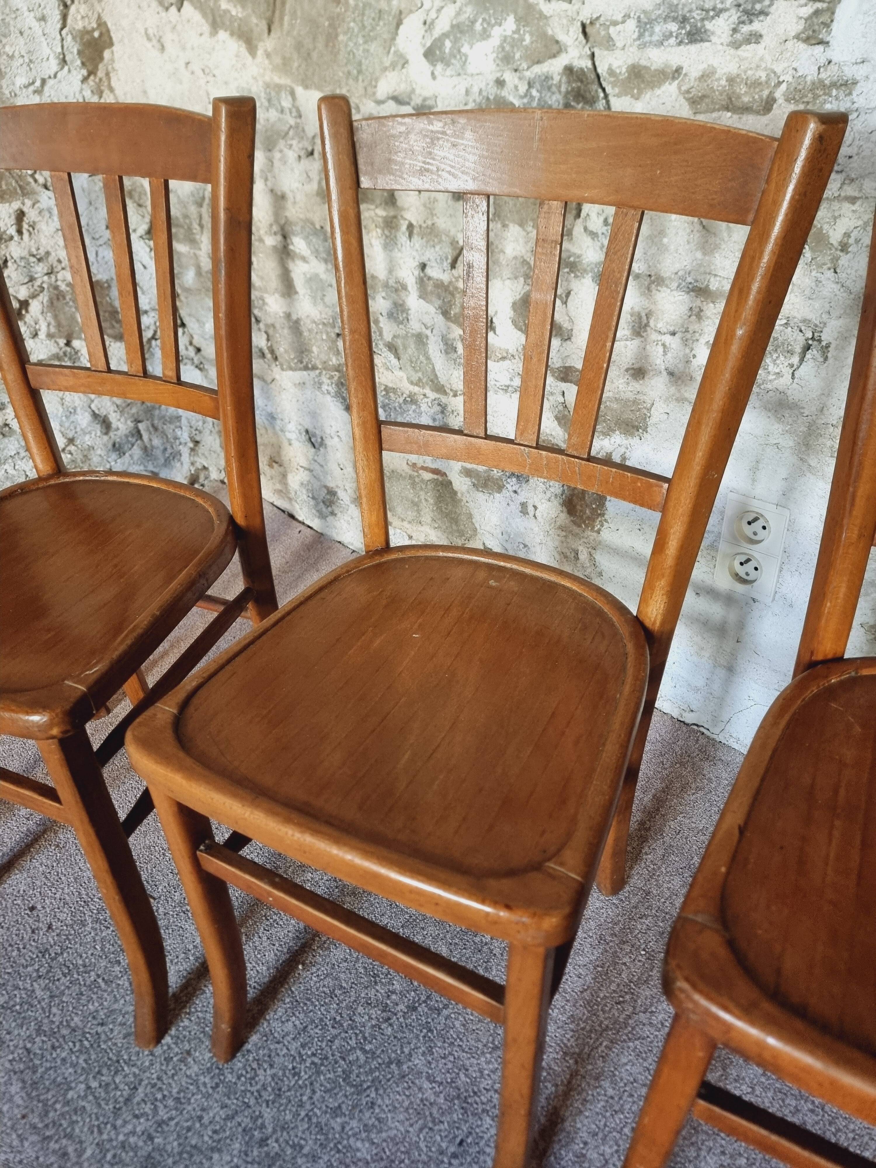 Set of 4 vintage Luterma beech bistro chairs – 1950s