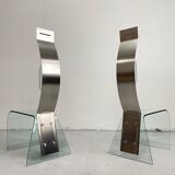 Chaise sculpturale Zero de Marco Baldanello, verre et acier, Italie, années 1990