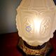 Art Deco night light in nickel-plated bronze and frosted glass, 1920.
