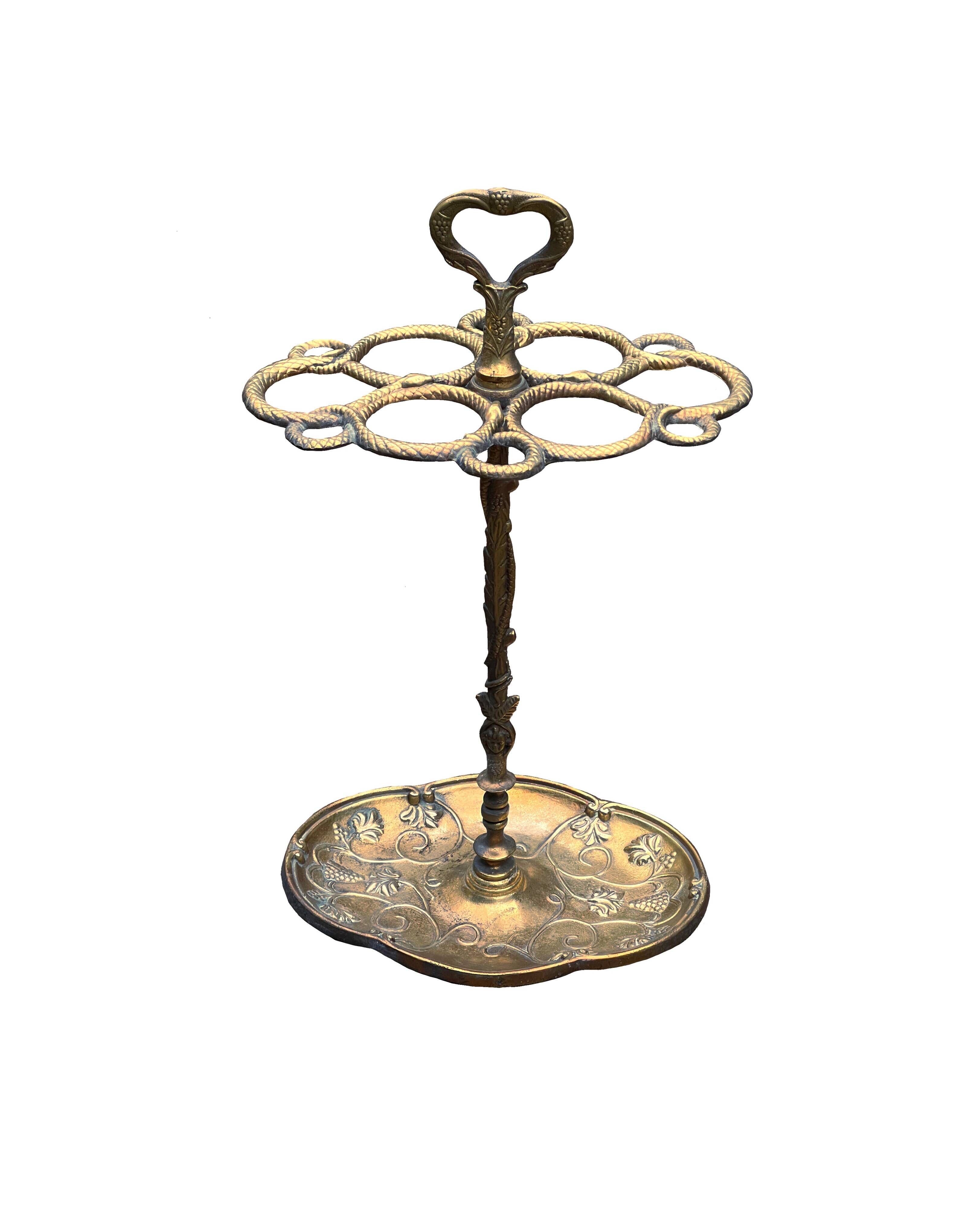 Porte-parapluie en laiton vintage
