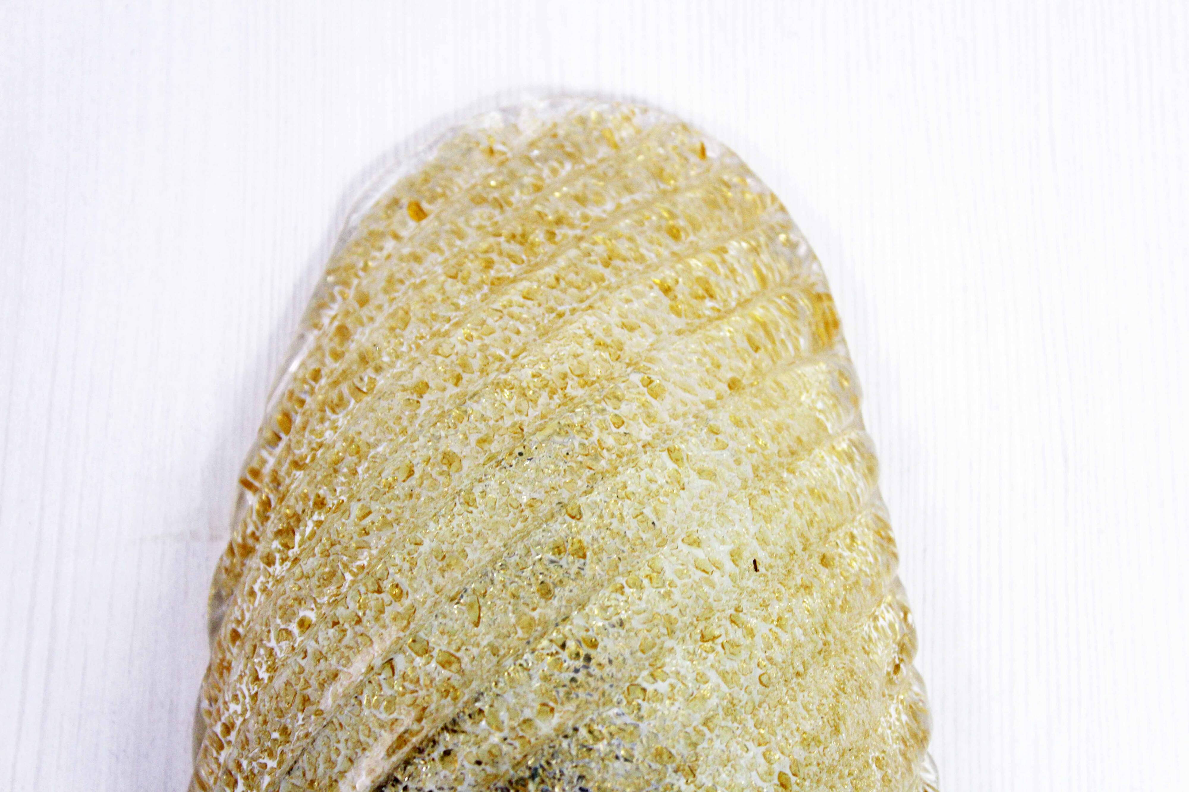 Pair of gilded glass wall lights 1970