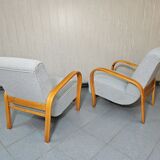 Fauteuils en hêtre par Karel Kozelka & Antonin Kropacek années 1940