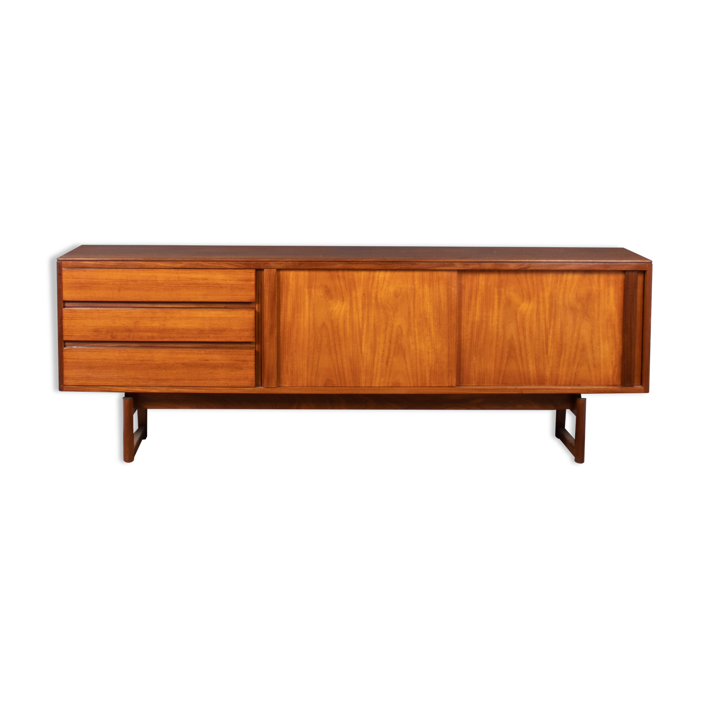 Retro 1960s Long White & Newton Teak Sideboard With Sliding Doors