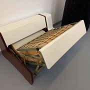 Vintage sofa bed bench with integrated lighting, Italian design Beka Tortuga, in skai, fiber