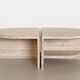 Italian midcentury travertine marble coffee table of two pieces, 1970s