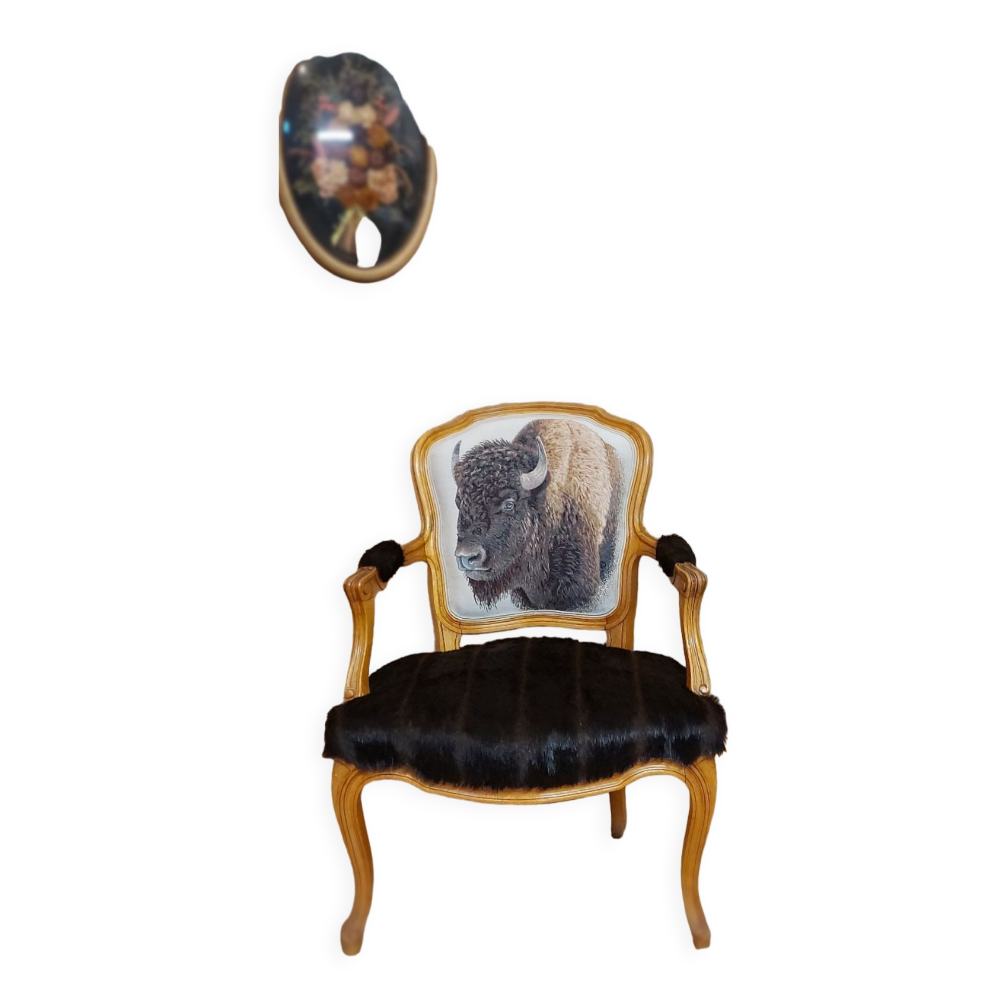 Fauteuil Louis XV bison