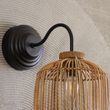 Rattan Black Sconce