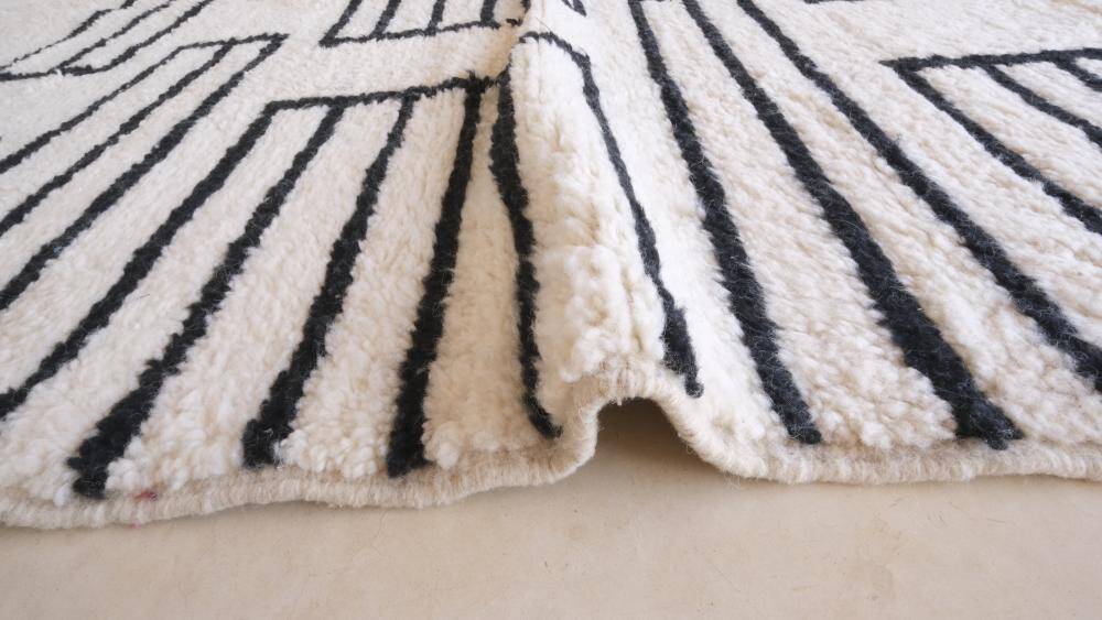 Contemporary Black and White Rug - 291 x 214 cm