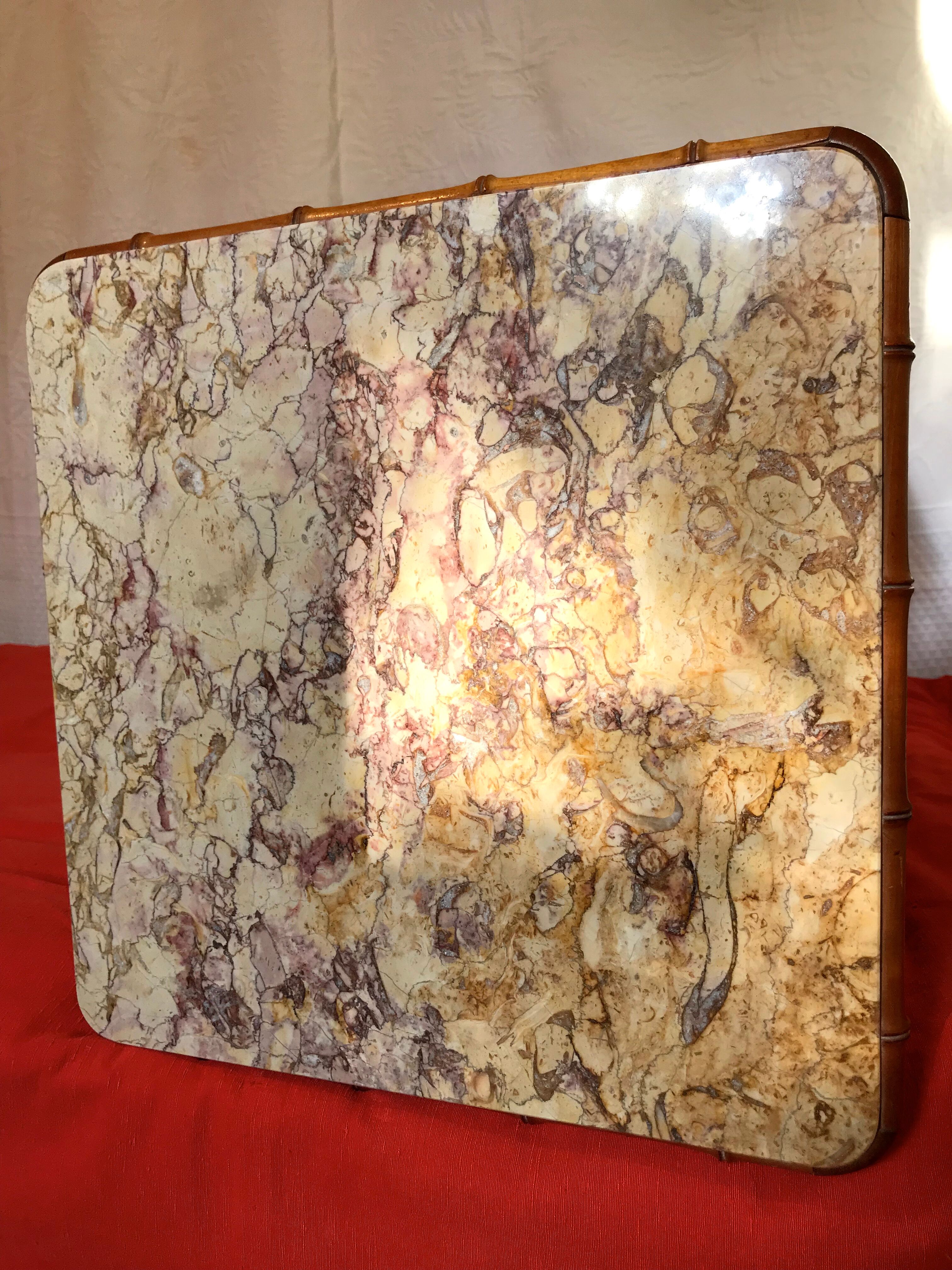 Bedside bamboo collection circa 1870 Napoleon III pitchpin cherry marble