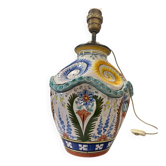 Vintage table lamp in Italian ceramic / Faience lamp