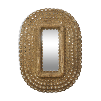 Oval mirror in carved wood 150x101cm