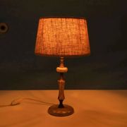 Chic hotel table lamp in onyx and brass, mid-century modern table lamp from the 70s.