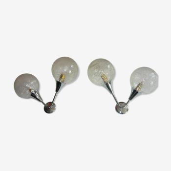 Pair of double sconces 70,vintage